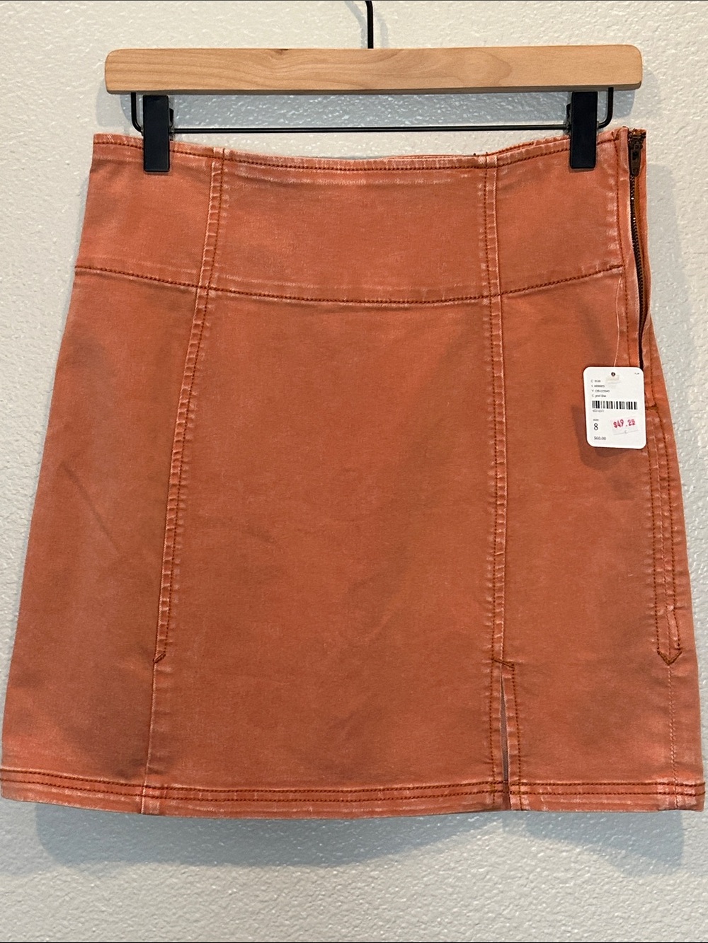 NWT Free People Rust High Waist Mini Skirt Size 8